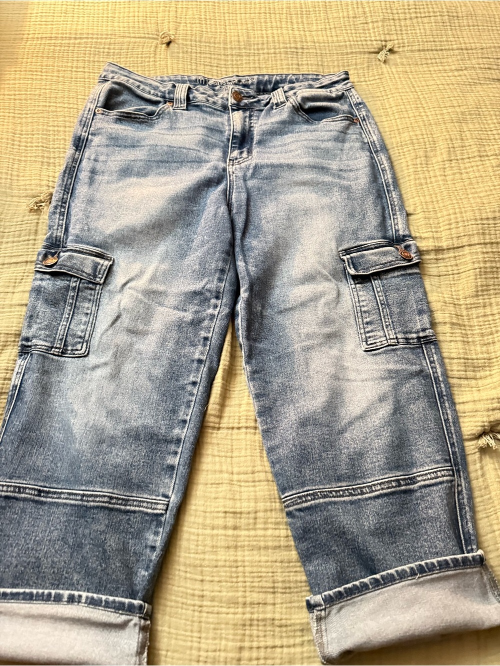 Maurices Light Wash Cargo Capris